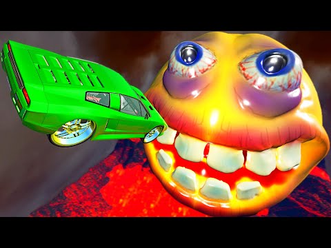 High Speed Jumps into Creepy Smiley - BeamNG.drive