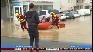 Extreme weather 2018 - Violent rain storms (France) - BBC News - 15th October 2018
