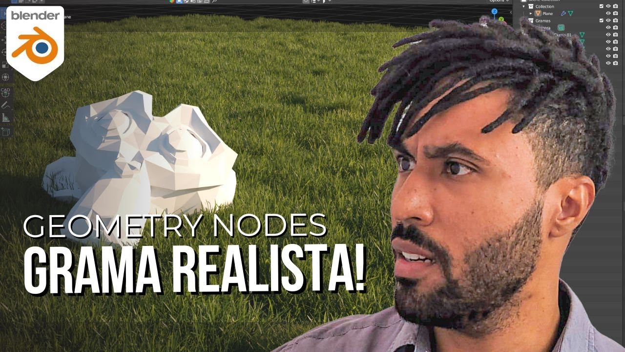 🌱Como fazer GRAMA no Blender com Geometry nodes