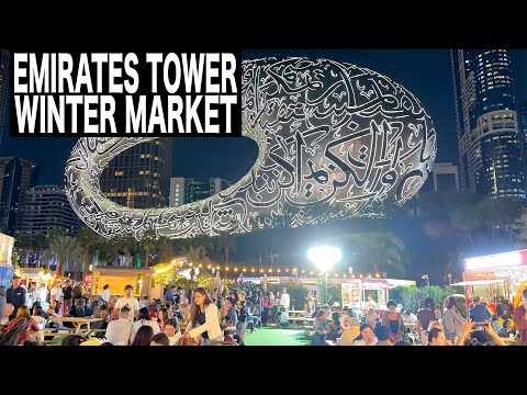 Emirates Tower Winter District | 4K | Dubai Christmas 2025
