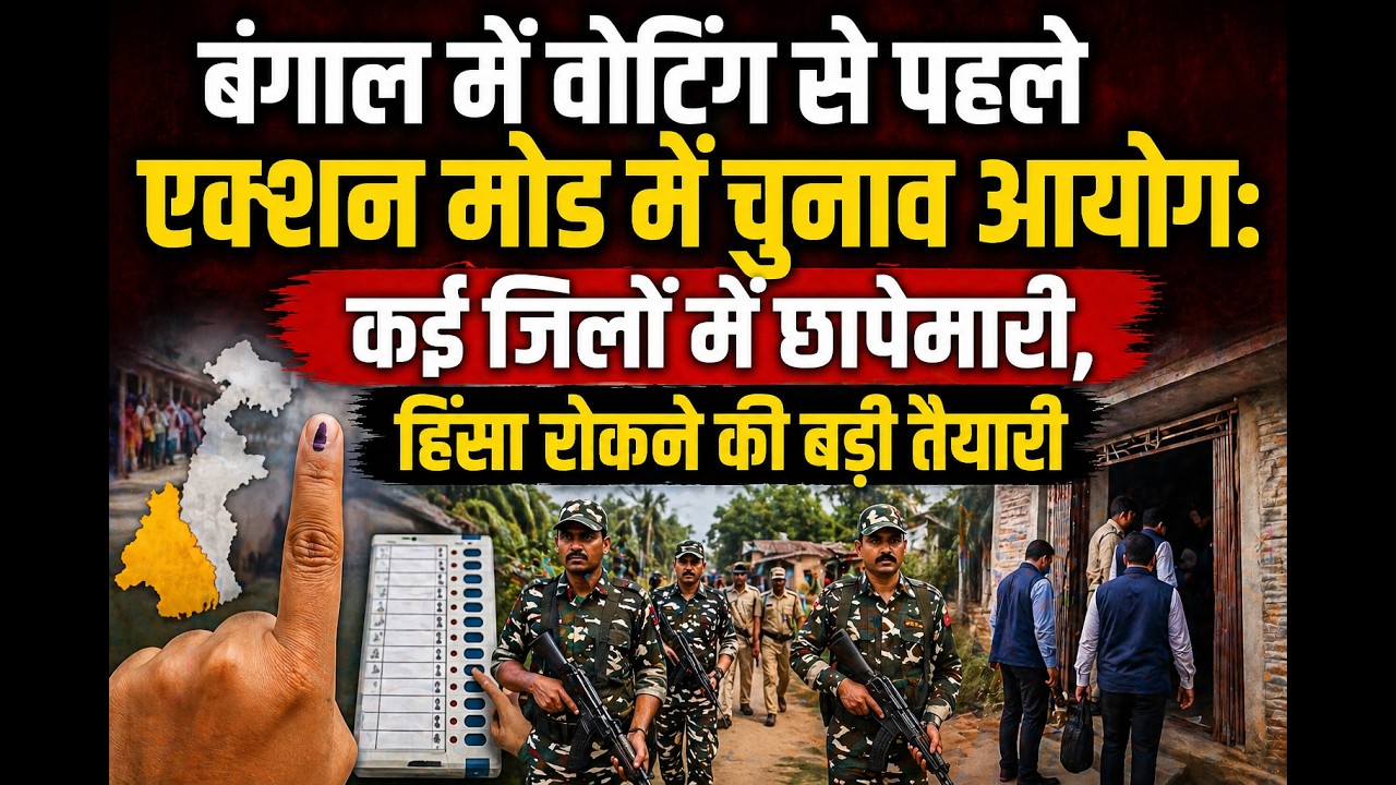 बंगाल में वोटिंग से पहले एक्शन मोड में चुनाव आयोग: कई जिलों में छापेमारी, हिंसा रोकने की बड़ी तैयारी