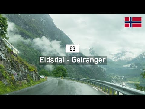 [4KHDR] Driving in Norway: Scenic Route 63 from Eidsdal to Geiranger - Norway's Most Beautiful Road?