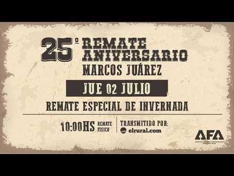Remate AFA Especial Invernada desde Marcos Juárez Córdoba