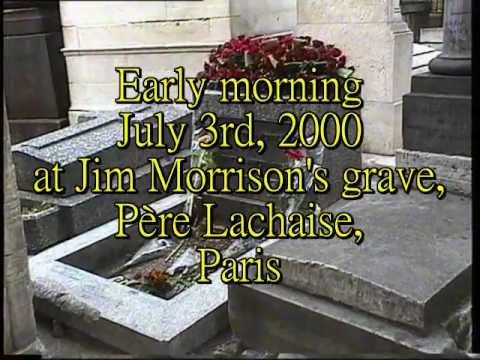 Jim Morrison's grave, early morning July 3, 2000, Père Lachaise, Paris