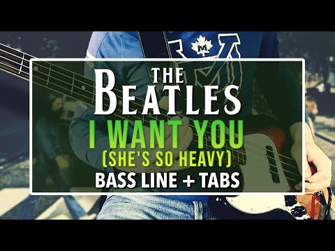The Beatles - I Want You (She's So Heavy) /// BASS LINE [Play Along Tabs]