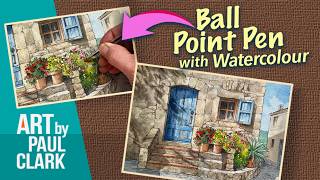 How to Paint a Spanish Doorway with a Ball Point Pen and Watercolour
