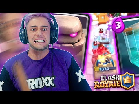 TILTEI! DECK DE GOLEM COM CLONE no CLASH ROYALE
