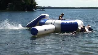 RAVE Sports Splash Zone Water Bouncers with Slide, Balance Log and Boarding Plat