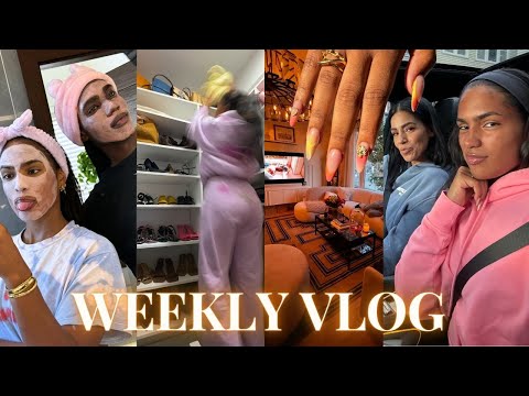 WEEKLY VLOG ♡ (a week at home with my ROOMATE!! cook with us, closet clean out, nails, self care+)