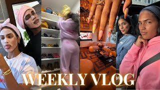 WEEKLY VLOG ♡ (a week at home with my ROOMATE!! cook with us, closet clean out, nails, self care+)