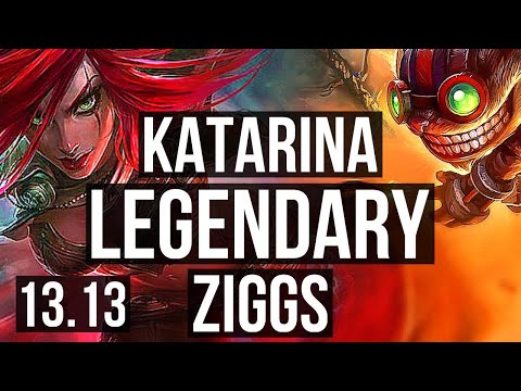 KATA vs ZIGGS (MID) | Legendary, 2.1M mastery, 6 solo kills, 1000+ games | EUW Grandmaster | 13.13