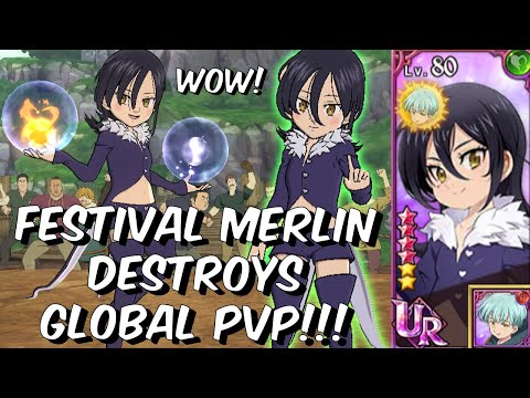 The #1 Green Damage God Festival Merlin DESTROYS GLOBAL PVP!!! - Seven Deadly Sins: Grand Cross