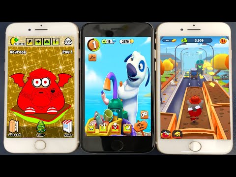 Pou Vs My Talking Hank Vs Tom Gold Run - by Outfit 7 - Gameplay For Kids