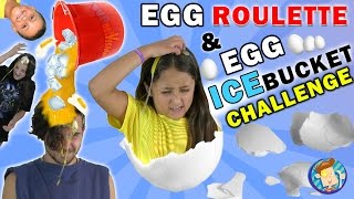 EGG ROULETTE CHALLENGE w/ Raw Egg Ice Bucket Dump on Dallas the Pizza Guy | FUNnel Vision Messy Kids