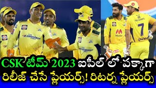 Chennai super kings 2023 IPL release players and return players full list || Cricnewstelugu