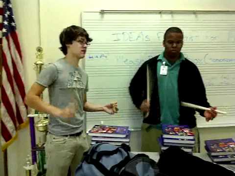 Chris and I playing Flammus.. ON TEXTBOOKS!1