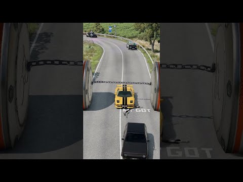 🔴 Live Car Van 2 Bollard Chain Crush – BeamNG.drive