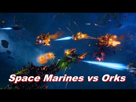 Space Marines vs Orks! Rank 145, Heroic Difficulty, 1500 Points - Battlefleet Gothic Armada