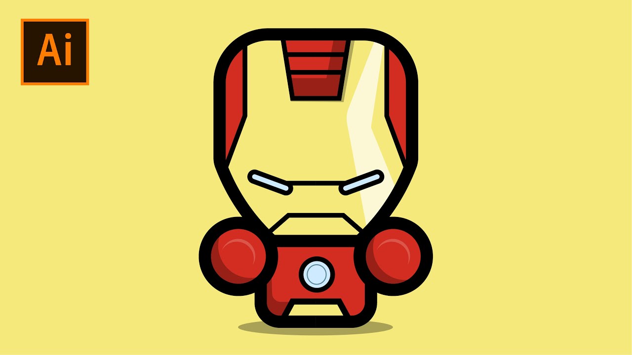 How To Create a Super-hero Character Easily | Simple IRON MAN Vector Art | Adobe Illustrator CC