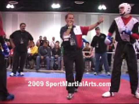 Michael Jefferson v Alex Lane - Men's team sparring - 2009 Compete Nationals