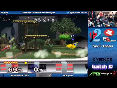 Forte 2 Melee - SmashFactor AZA (Sheik) vs MOR Axe (Pikachu) - Top 8 Losers
