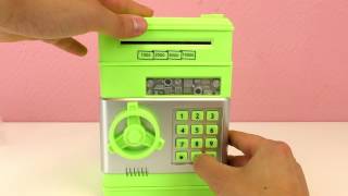 HOME MONEY SAFE WITH PASSWORD! Bills & Coins in the Safe! Protect Your Money!