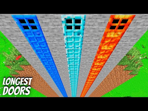 I found a NEW LONGEST DOOR in Minecraft ! WATER DOOR vs LAVA DOOR vs DIAMOND DOOR !