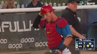 Mitch Neunborn with a head smart defensive play to save a run