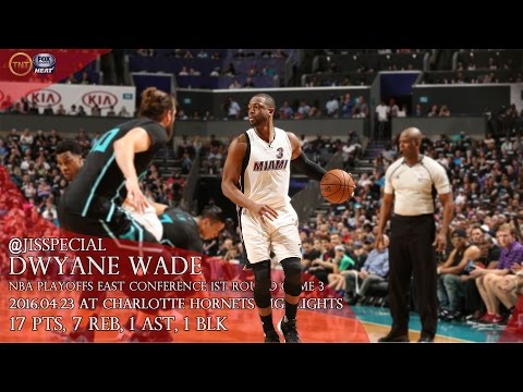 2016.04.23 East 1st Round G3 at Charlotte Hornets Dwyane Wade Highlights, 17 pts, Heat Feed!