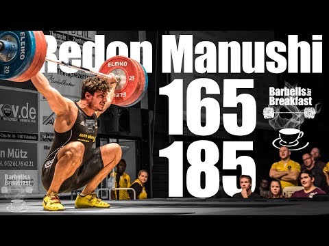 Redon Manushi (94kg/France/KSV Durlach) 165kg Snatch 185kg Clean and Jerk 2017-10-14