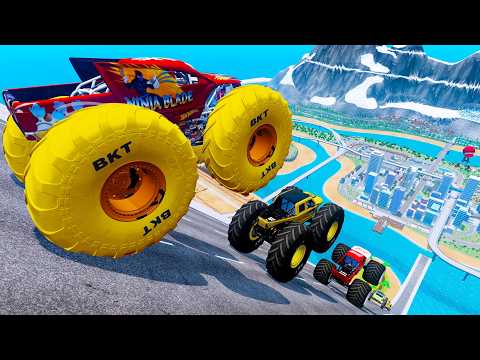 Epic High Speed monster trucks jumps stunts & crashes #116 | BeamNG Drive