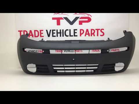 Fits Vauxhall Vivaro 2000-2006 Front Bumper Black With Fog Light Holes No Pdc Holes video