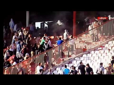 Tuča na 148.derbiju Crvena Zvezda i Partizan