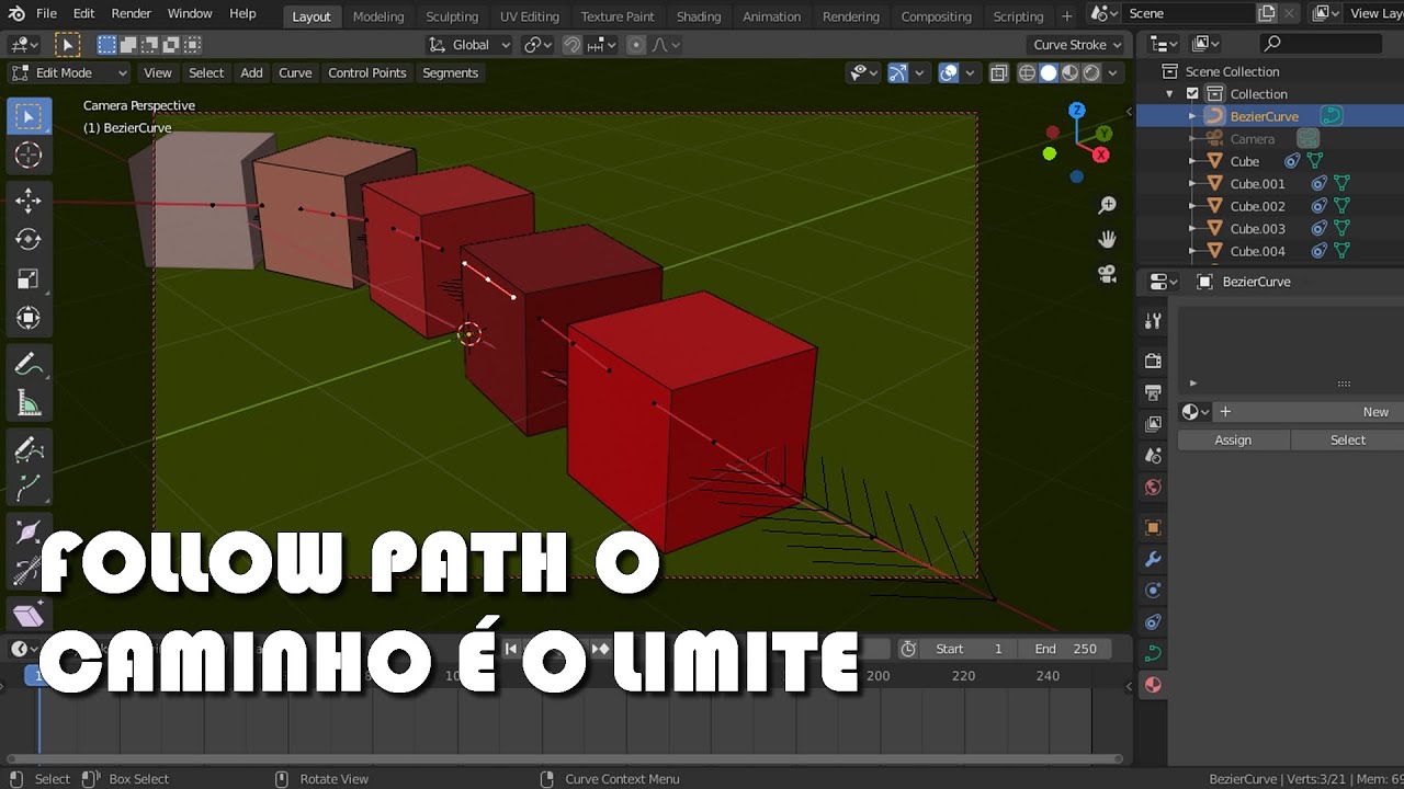 Blender 3D - FOLLOW PATH, O CAMINHO É O LIMITE