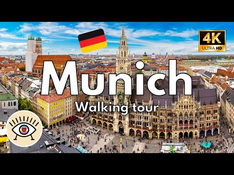 Múnich, Alemania🍺 [4K 60 FPS] ✅ Paseo a pie con subtítulos "WALKING TOUR"