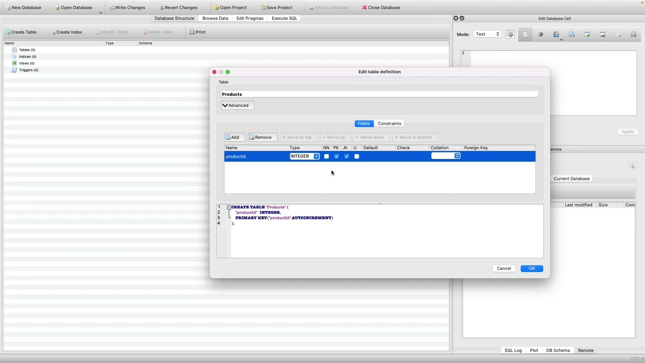 Using DB Browser for SQLite to Create Tables and run Queries