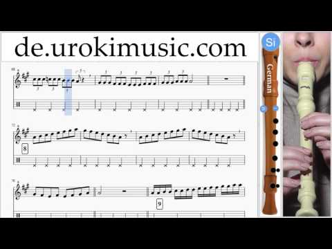 Blockflöte G. Lernen Meghan Trainor All About That Bass Teil#1 Blockflötenunterricht Noten Schule Li