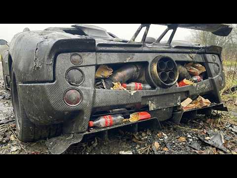 Thumbnail for Giving a $400 Ruined Pagani Zonda a Second Life (ASMR) by Pagani Zonda