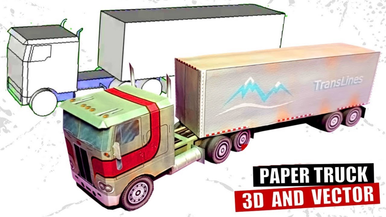 How the paper truck was created, 3D program and vector graphics, DIY cardboard truck