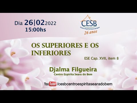 Palestra 26/02/2022 Tema: ESE Cap. XVII Sede perfeitos, item 9 - Os superiores e os inferiores