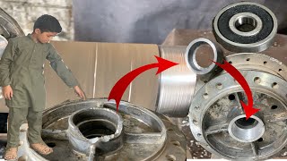 Motorcycle wheel repairing installation | See how to balance motorcycle wheels | restoration of hub