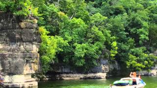 Cliff jumping at the swing on table rock lake.