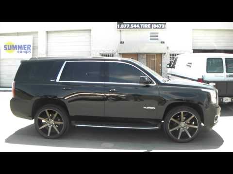 877-544-8473 24" Inch DUB Future Black Wheels 2015 GMC Yukon Review Rims Free Shipping