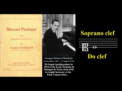 Soprano clef exercises in progressively faster tempos from the Manuel Pratique by Georges Dandelot