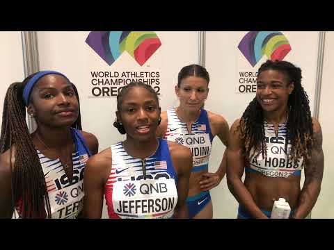 USA Women Run WORLD LEAD In 4x100m Relay Prelims
