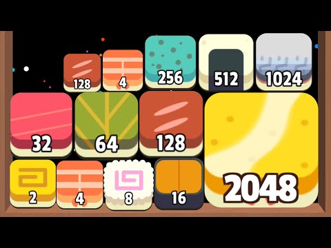 Sushi Drop - 2048 Blocks (Fall And Merge) 2048 Tiles - 2 4 8 16 32 64 128 256 512 1024 2048 4K 8K…
