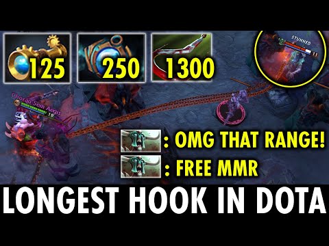THE LONGEST HOOK IN DOTA 2!! CHORAO PUDGE OMG 1700 ULTRA MAX RANGE HOOKS | GENIUS PUDGE
