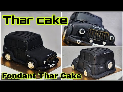 Fondant Thar Cake | Car cake | How to make Thar cake  #roycakeart #mahindrathar #carcake 