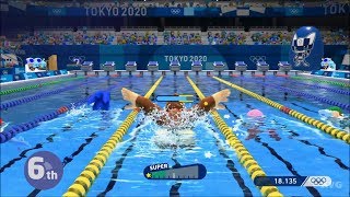 Mario & Sonic at the Olympic Games Tokyo 2020 - Swimming Gameplay (Nintendo Switch HD) [1080p60FPS]