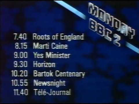 Monday 23rd March 1981 BBC2 - Open University - Marti Caine - Horizon - Newsnight - Artists In Print
